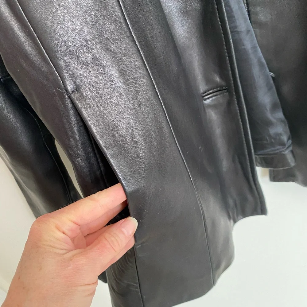 Siena Studio Classic Black Leather Jacket Size 14 - Picture 4 of 6